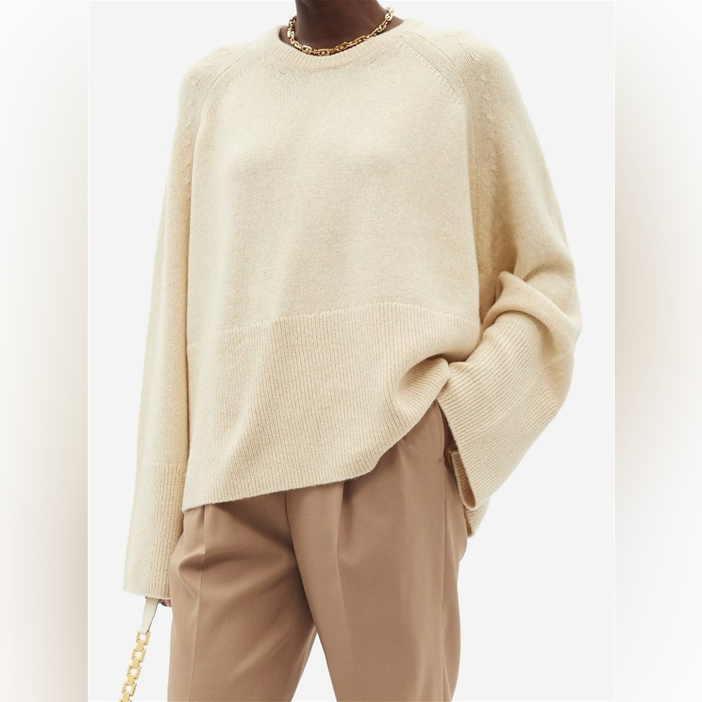 Toteme Beige Merino Knit Sweater